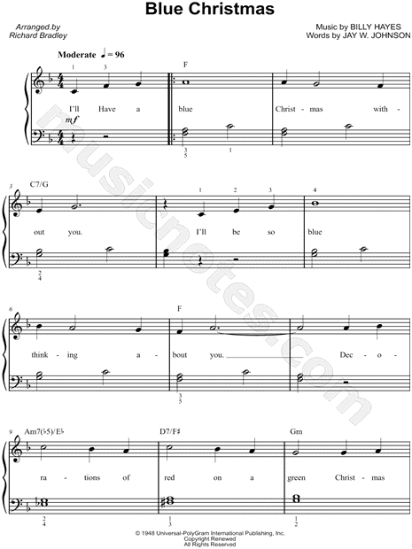 Blue Christmas Chord Chart