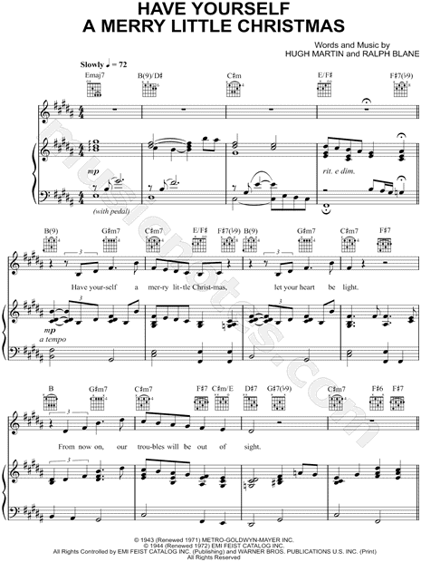 Garth Brooks "Have Yourself a Merry Little Christmas" Sheet Music in B Major (transposable ...