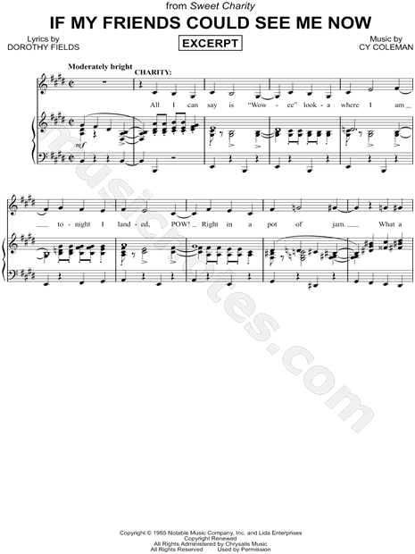 If my friends could see me now sweet charity lyrics If My Friends Could See Me Now Excerpt From Sweet Charity Sheet Music In E Major Download Print Sku Mn0140010