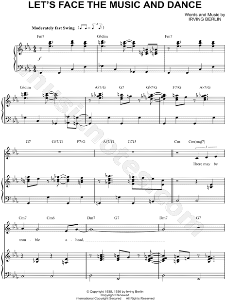 Irving Berlin Let S Face The Music And Dance Sheet Music In Eb Major Download Print Sku Mn