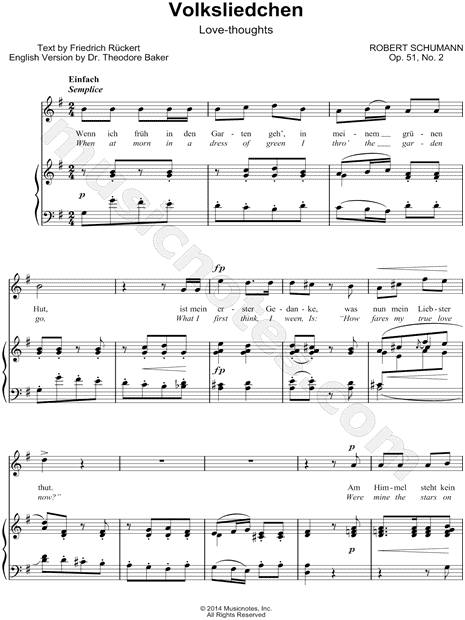 Lieder und Gesänge, Vol. 1, Op. 51: II. Volksliedchen