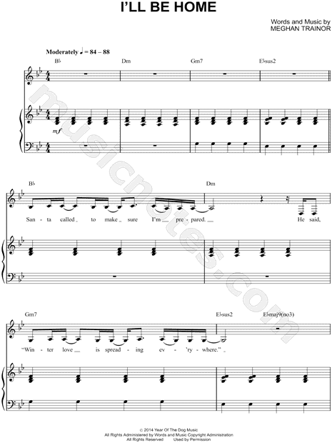 Print and download I’ll Be Home sheet music by Meghan Trainor. 