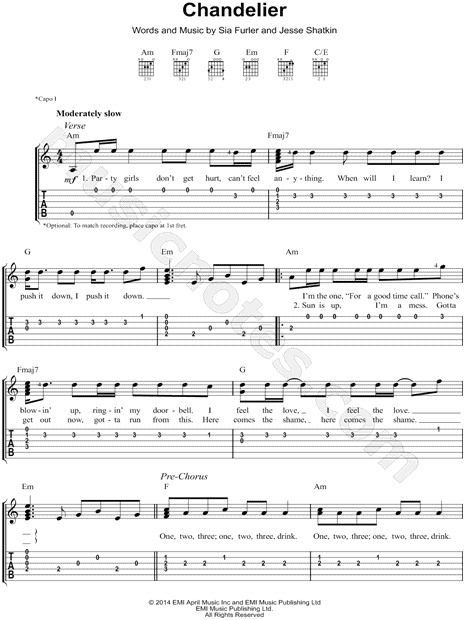 Chandelier chords Chandelier chords