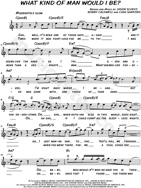 Chicago What Kind Of Man Would I Be Sheet Music Leadsheet In C Major Download Print Sku Mn0146978