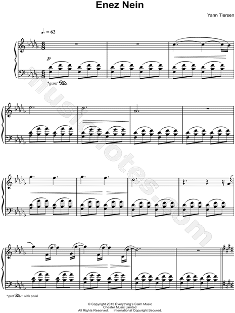 Yann Tiersen Enez Nein Sheet Music Piano Solo In Bb Minor Download Print Sku Mn0159755 Do not hesitate to contact us if you are looking for a specific sheet music to download. eur