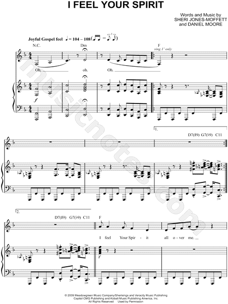 Hezekiah Walker I Feel Your Spirit Sheet Music In F Major Transposable Download Print Sku Mn