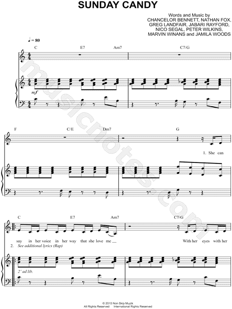 Donnie Trumpet The Social Experiment Sunday Candy Sheet Music