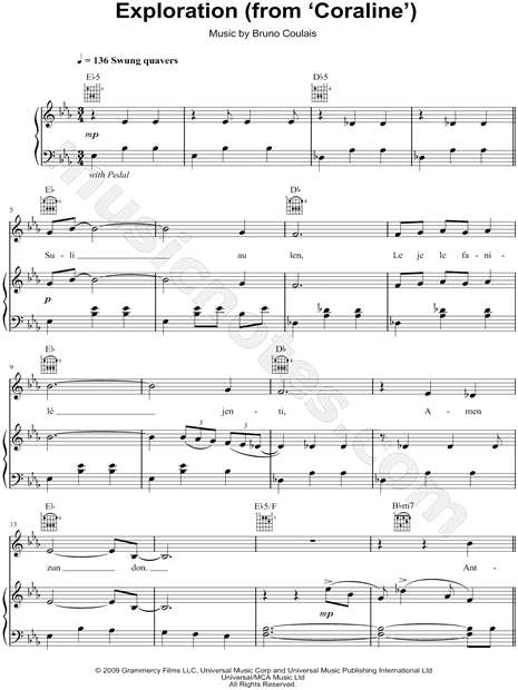 Print and download Exploration sheet music from Coraline. 