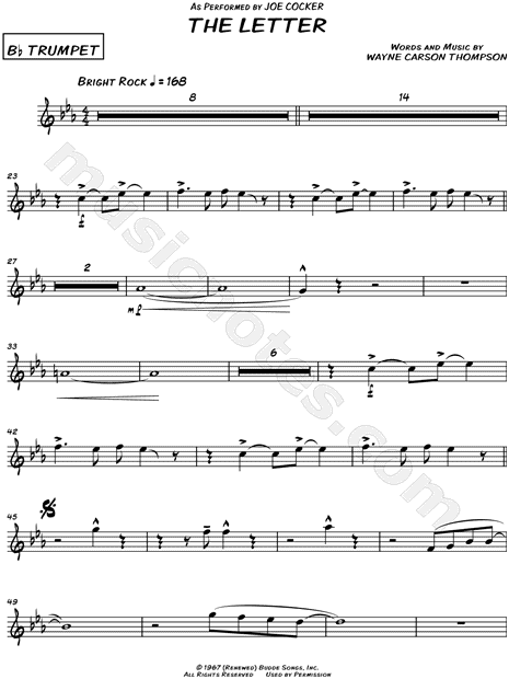 Joeer The Letter Trumpet Sheet Music In C Minor Download Print Sku Mn0164534 Joeer The Letter Trumpet Sheet Music In C Minor Download Print Sku Mn0164534
