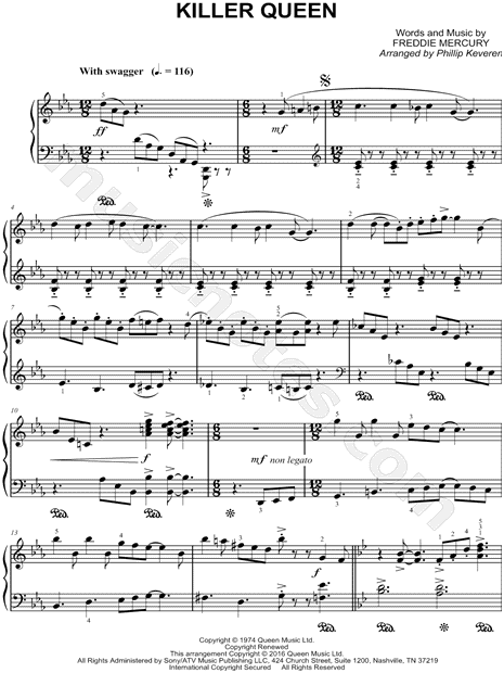 Phillip Keveren "Killer Queen" Sheet Music (Piano Solo) in Eb Major