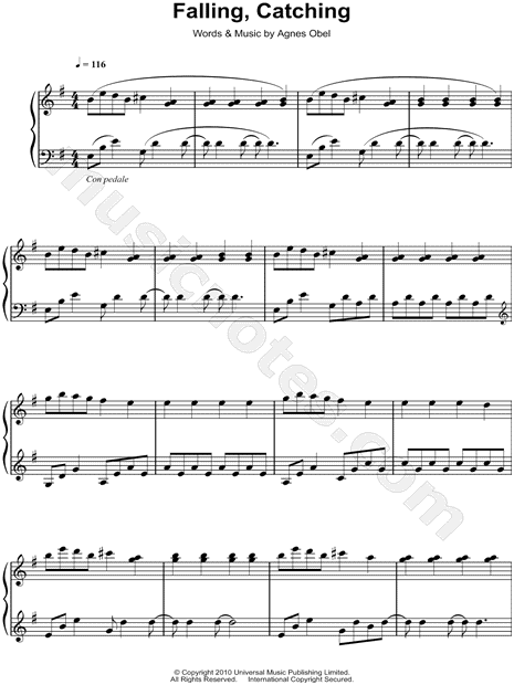 Print and download Falling, Catching sheet music by Agnes Obel arranged for...