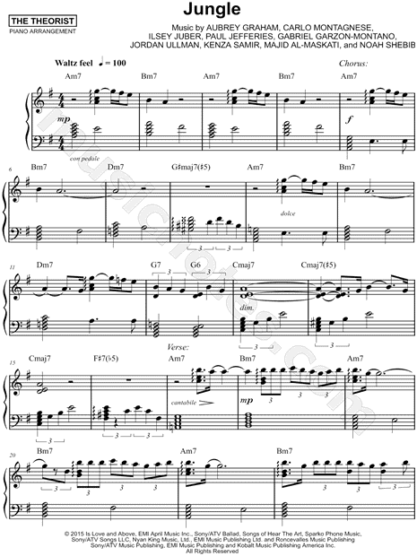 The Theorist "Jungle" Sheet Music (Piano Solo) in G Major ...