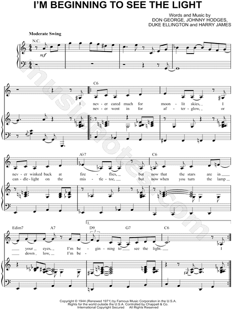 Ella Fitzgerald I M Beginning To See The Light Sheet Music In C Major Transposable Download Print Sku Mn