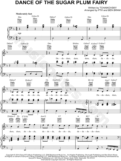 Pentatonix "Dance of the Sugar Plum Fairy" Sheet Music in D Minor (transposable) - Download ...