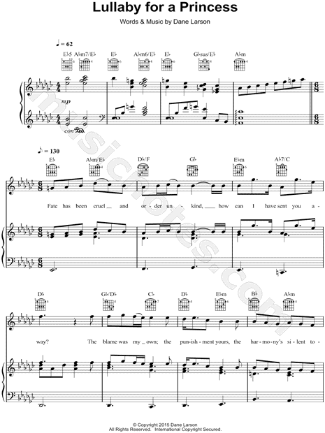 Ponyphonic "Lullaby for a Princess" Sheet Music in Eb 