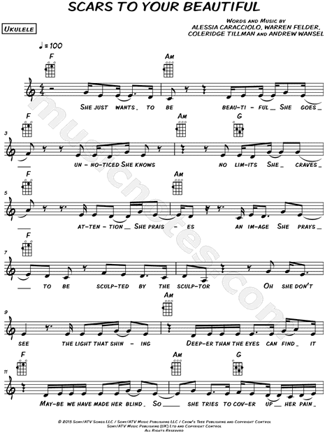 afskaffet overvælde Tilmeld Alessia Cara "Scars to Your Beautiful" Sheet Music (Leadsheet) in A Minor -  Download & Print - SKU: MN0172036