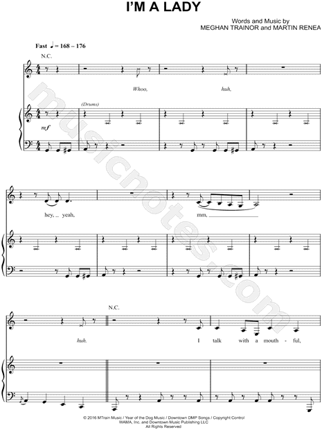 Print and download I'm a Lady sheet music by Meghan Trainor. 
