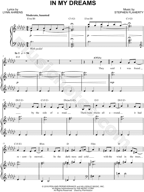 In My Dreams From Anastasia 17 Sheet Music In Eb Minor Transposable Download Print Sku Mn