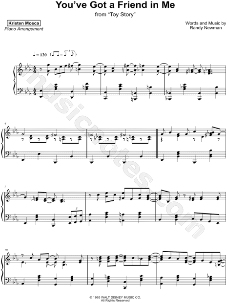 Kristen Mosca You Ve Got A Friend In Me Sheet Music Piano Solo In Eb Major Download Print Sku Mn