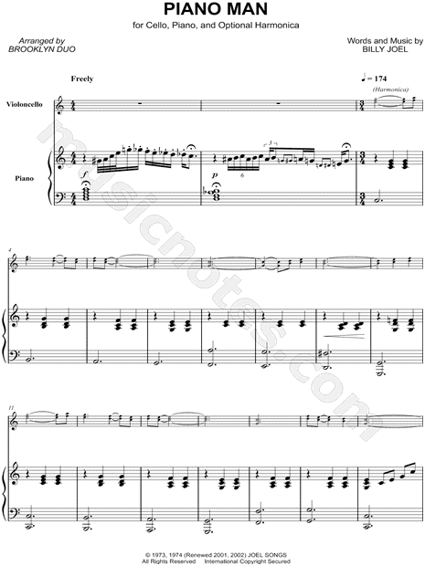 Brooklyn Duo Piano Man Sheet Music In C Major Download Print Sku Mn0174224