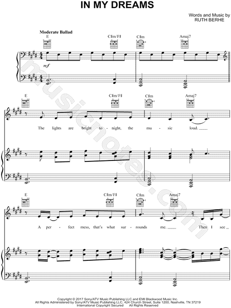 Ruth B In My Dreams Sheet Music In E Major Download Print Sku Mn