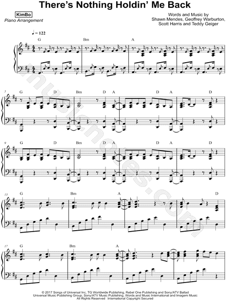 Песня there s nothing. There's nothing holding me back. 365 Days by Kimbo - Digital Sheet Music.