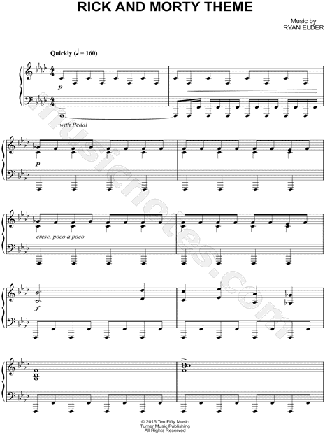 "Rick and Morty Theme" from 'Rick and Morty' Sheet Music ...