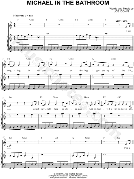 "Michael in the Bathroom" from 'Be More Chill' Sheet Music in C Major