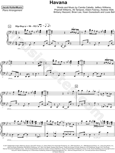 Jacob Koller "Havana" Sheet Music (Piano Solo) in G Minor - Download & Print - SKU: MN0182303