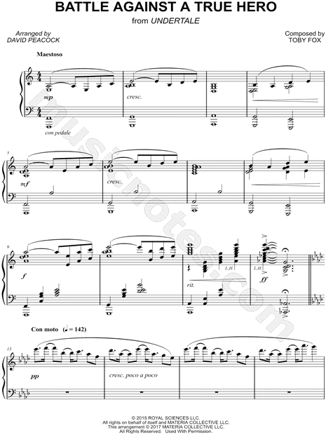 Toby Fox Battle Against A True Hero Sheet Music Piano Solo In A Minor Download Print Sku Mn