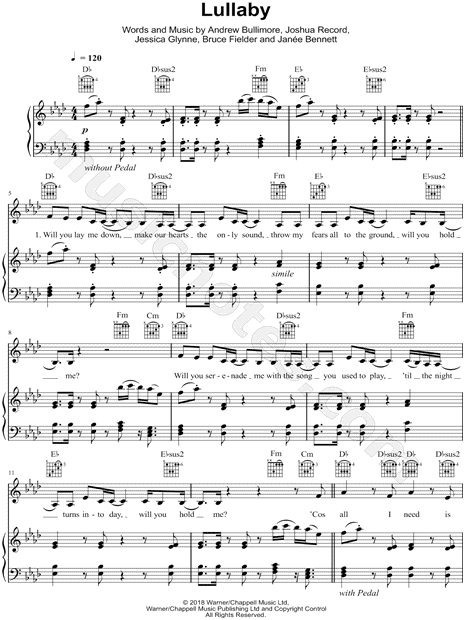 Sigala &amp; Paloma Faith "Lullaby" Sheet Music in Ab Major ...