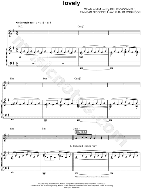 billie eilish lovely download billie eilish khalid quot lovely quot sheet music in e minor billie eilish lovely download billie eilish khalid quot lovely quot sheet music in e minor