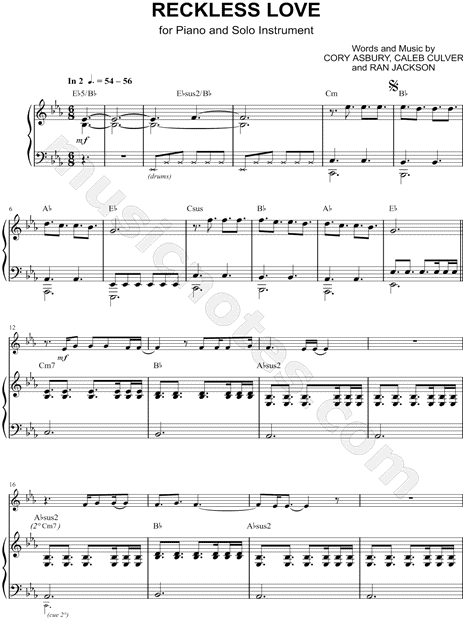 Reckless Love Drum Chart