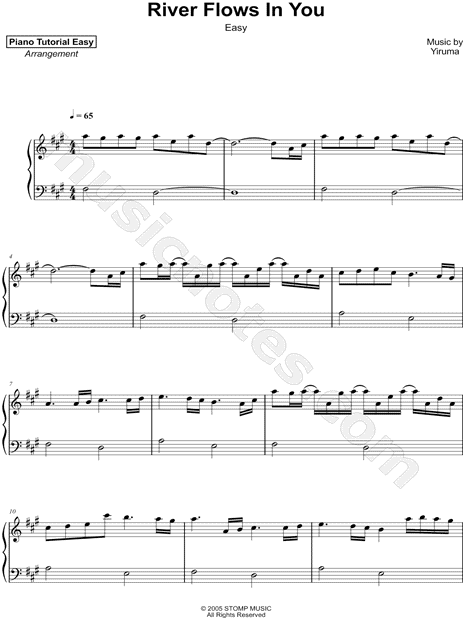 Piano Tutorial Easy River Flows In You Easy Sheet Music Piano Solo In A Major Download Print Sku Mn