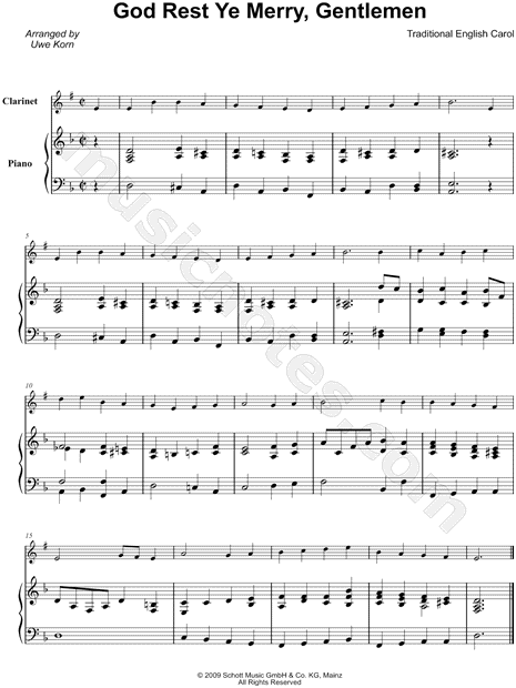 God Rest Ye Merry, Gentlemen - Clarinet & Piano