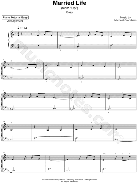 Married Life Violin Sheet Music Easy - married life piano roblox