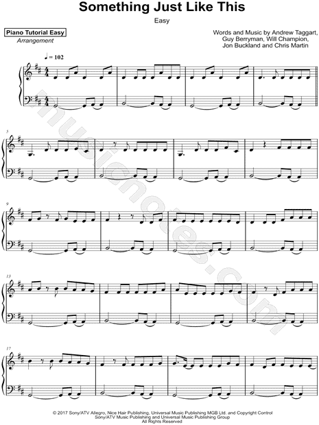 Piano Tutorial Easy Something Just Like This Easy Sheet Music Piano Solo In B Minor Download Print Sku Mn