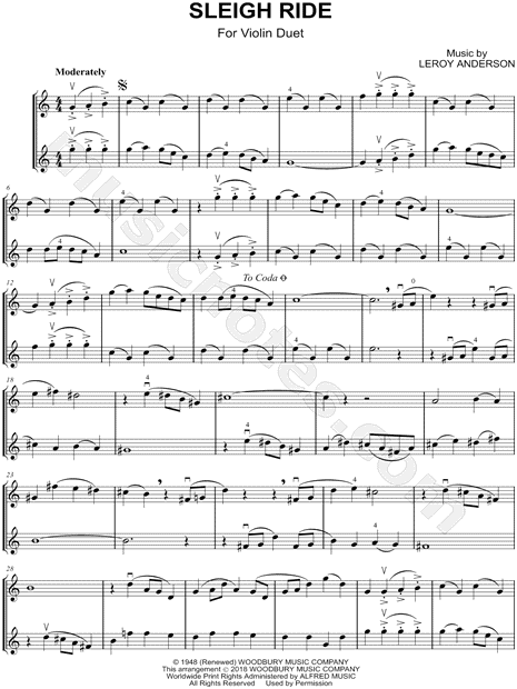Sleigh Ride - Violin Duet