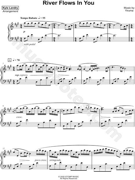 Kyle Landry "River Flows in You" Sheet Music (Piano Solo) in F# Minor