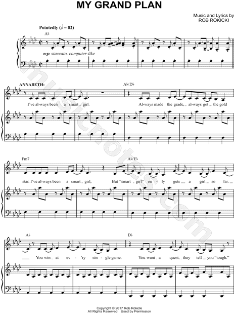 My Grand Plan From The Lightning Thief Sheet Music In Ab Major