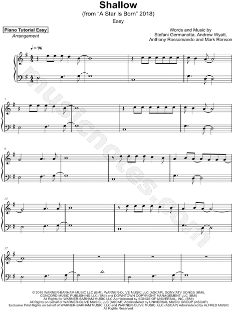 Piano Tutorial Easy Shallow Easy Sheet Music Piano Solo In G Major Transposable Download Print Sku Mn