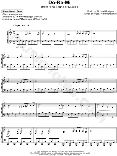 Sheet Music Boss Do Re Mi Sheet Music Piano Solo In C Major Download Print Sku Mn0190419