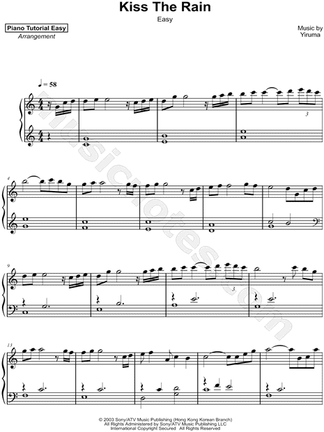 Piano Tutorial Easy Kiss The Rain Easy Sheet Music Easy Piano Piano Solo In C Major Download Print Sku Mn