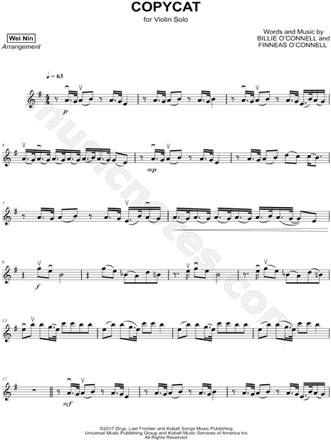 Wei Nin Copycat Sheet Music Violin Solo In G Major Download