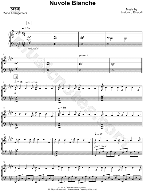 Dpsm Nuvole Bianche Sheet Music Piano Solo In F Minor Download Print Sku Mn0191282 Here is a new song in my piano sheet music archive. gbp