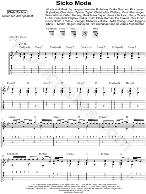 Print and download Chris Richter Sicko Mode Guitar TAB. 