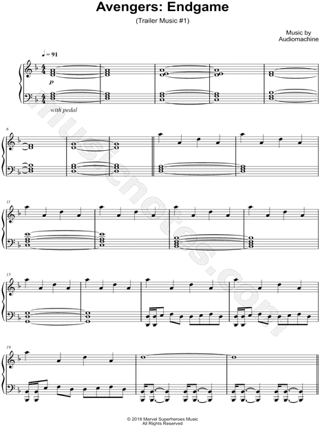 Avengers Endgame Theme Song Piano Sheet