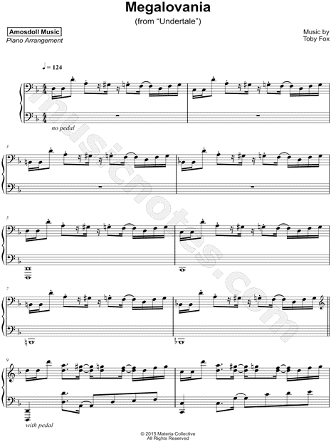 Amosdoll Music Megalovania Sheet Music Piano Solo In D Minor Download Print Sku Mn0191882
