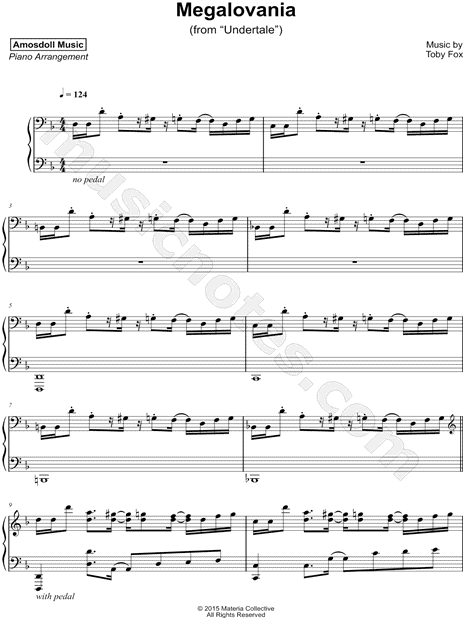 Undertale Megalovania Piano Sheet