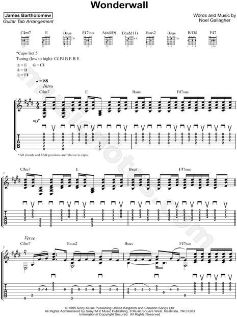 Wonderwall chords no capo Wonderwall chords no capo